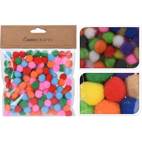 Pompoms 1,5cm, 150-pack