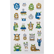 Glitterstickers Monster 10x16 cm, 1 ark