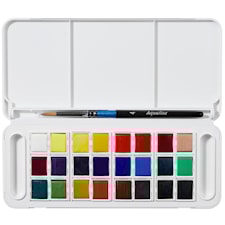 Akvarellfärg Aquafine 24 Halvkoppar Daler-Rowney