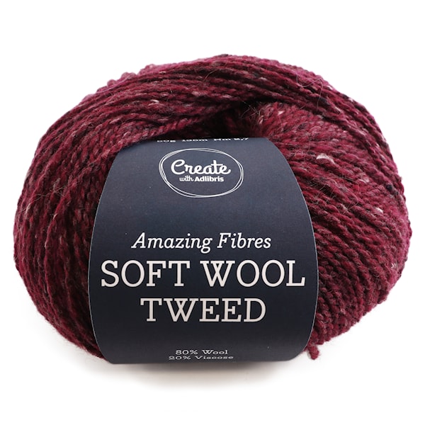 Adlibris, Soft Wool Tweed, 50 g, Dark Maroon A469