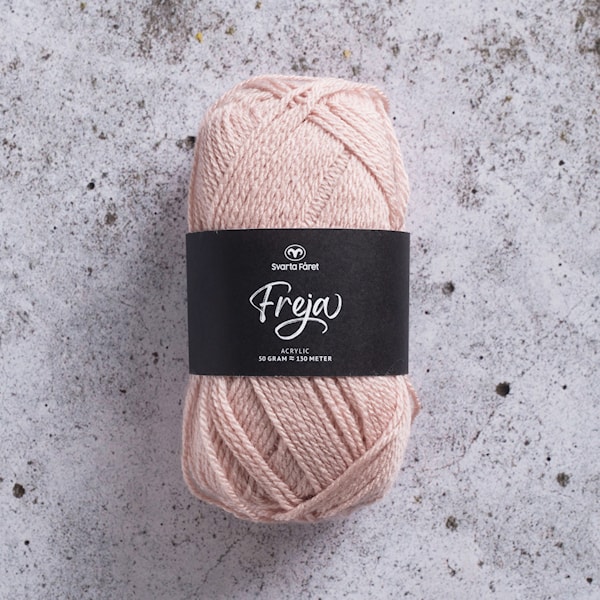 Freja Garn Akryl 50 g pudderrosa 241 Svarta Fåret