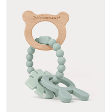 Bitring i Silikon & Trä Lindblomsgrön Teddykompaniet