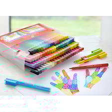 Fiberpenna Connector i Väska 80-p, Faber-Castell