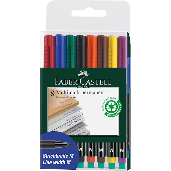 Merkepenn Multimark permanent M 8-pack Faber Castell