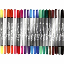 Tuschpennor Dubbelspets 20-pack Standardfärger