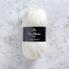 Sox Merino 4-ply ullmix 100g Natural white (000) Svarta fåret