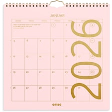 Veggkalender 2026 Color Rosa 300x300 mm GRIEG