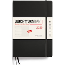 Kalender A5 2025 Weekly Planner/Notebook Hard Black Leuchtturm1917