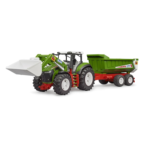 Roadmax Traktor med frontlaster og tipphenger Bruder