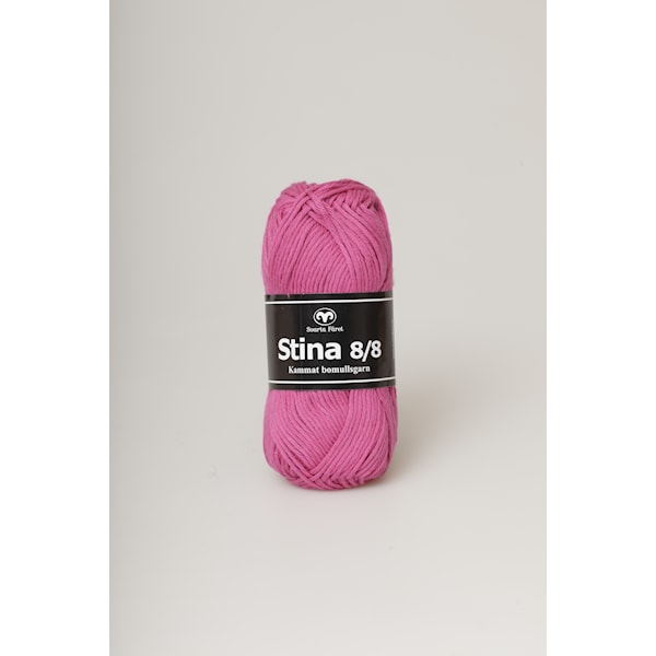 Stina 8/8 Garn Bomull 50 g rosa 243 Svarta Fåret