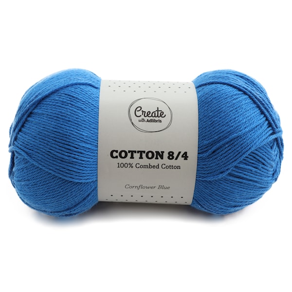 Adlibris Cotton 8/4 Garn 100g Cornflower Blue A096