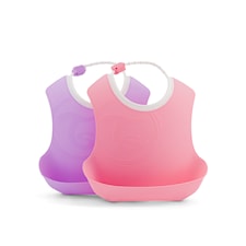 Twistshake 2x Bib 4+m Pastel Pink Purple