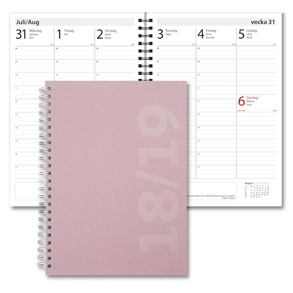 Kalender 18-19 Burde Study A5 Savanna, rosa