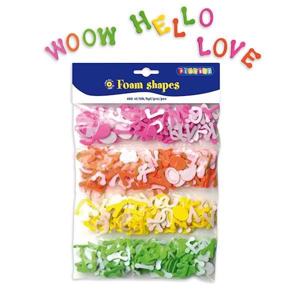 Bokstäver i Mossgummi Playbox 400 st