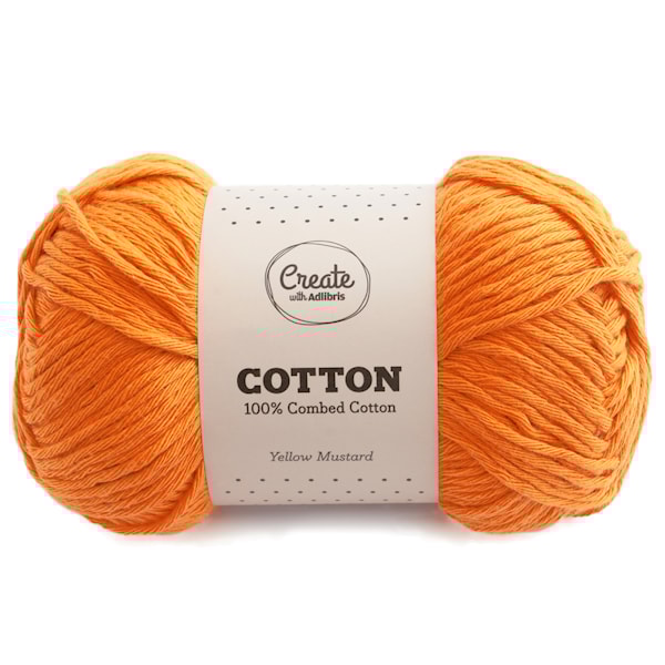 Adlibris Cotton 8/9 lanka 100g Yellow Mustard A088