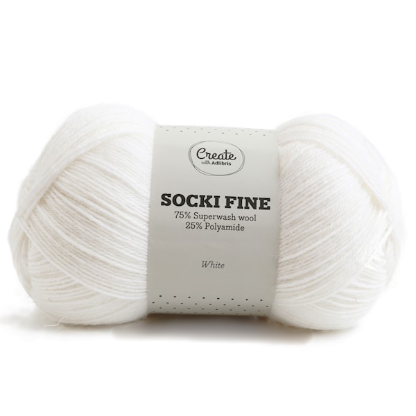 Adlibris Socki Fine 100g White A027
