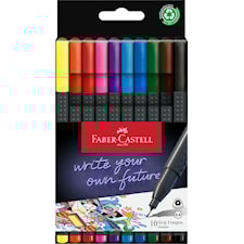 Fiberpenna Grip Finepen 0.4 mm 10-p, Faber-Castell