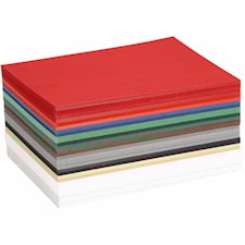 Julekartong, ass. farger, A6, 105x148 mm, 180 g, 120 ass. ark/ 1 pk.