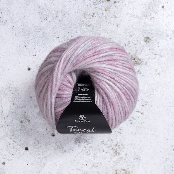 Tencel Blow alpakka-miks garn 50g Pink Candied Floss 092 Svarta Fåret