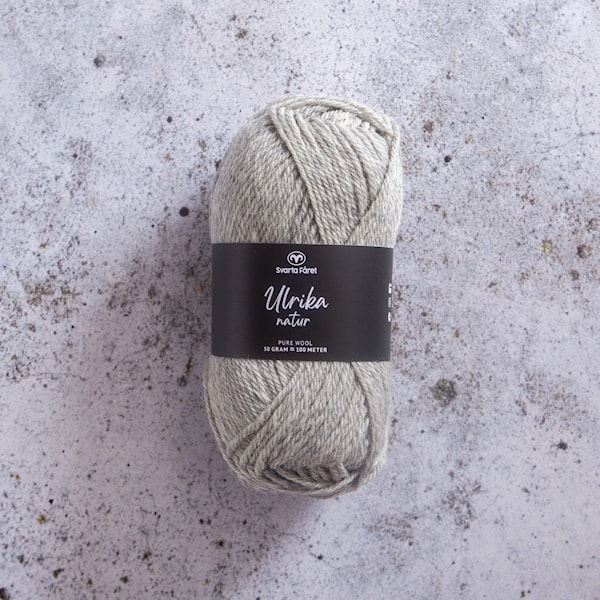 Ulrika Natur Ullgarn 50 g Stone Nature (01) Svarta Fåret