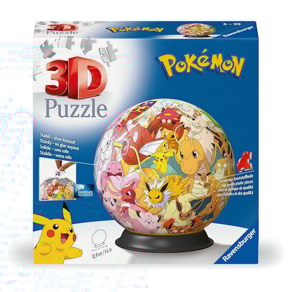 3D-puslespill Pokémon Multicharacter 72 brikker, Ravensburger