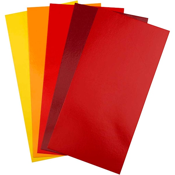 Color Dekor värikalvo, arkki 10x20 cm, 5 laj. arkki, pun/orans/kelt.säv.