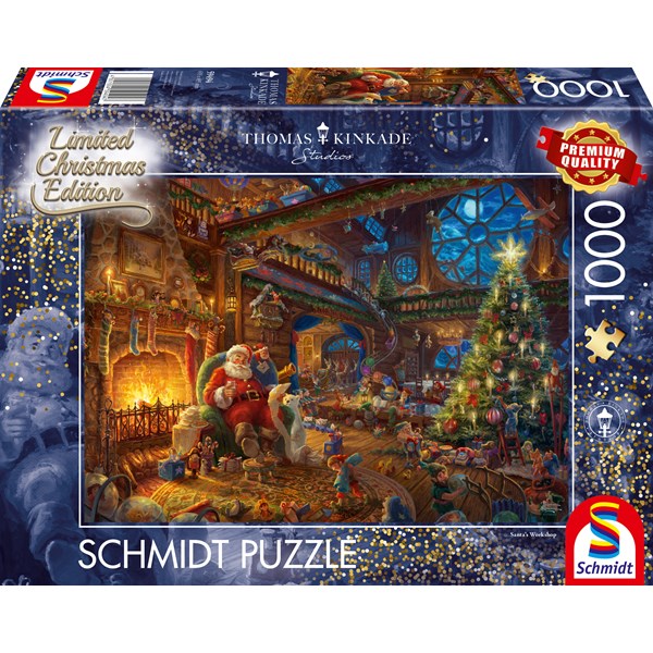 Santa Claus And His Elves Thomas Kinkade Pussel 1000 bitar Schmidt