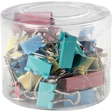 Metallklämmor Pastellfärger 15+19+25 mm 30-pack