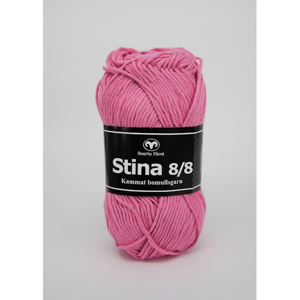 Stina 8/8 Garn Bomull 50 g cerisse 244 Svarta Fåret