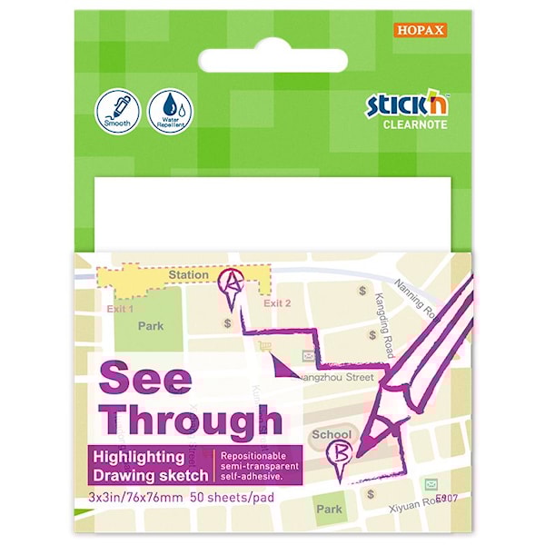 Clearnote Stick&#039;n 76x76mm hvit