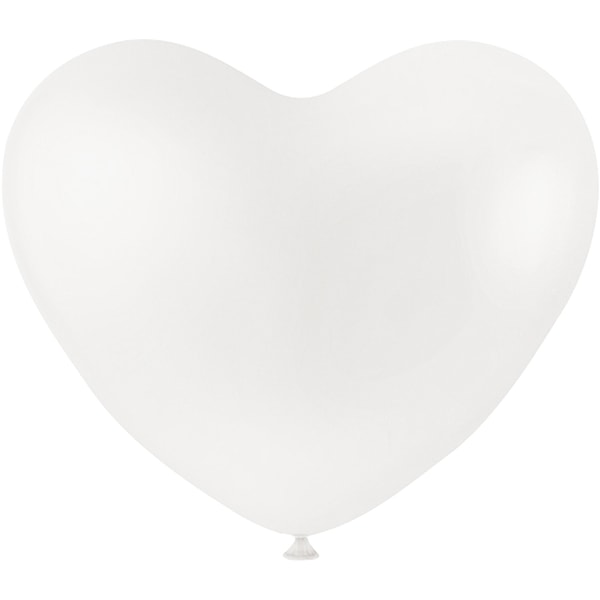 Ballonger, hjerter, hvit, 8 stk./ 1 pk.