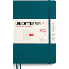 Kalender A5 2025 Weekly Planner/Notebook Soft Pacific Green Leuchtturm1917