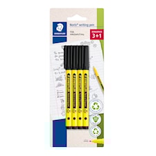 Noris Fineliner Writing Svart 4-pakning Staedtler