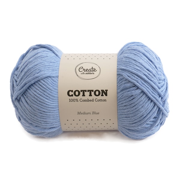 Adlibris Cotton 8/9 lanka 100g Medium Blue A089