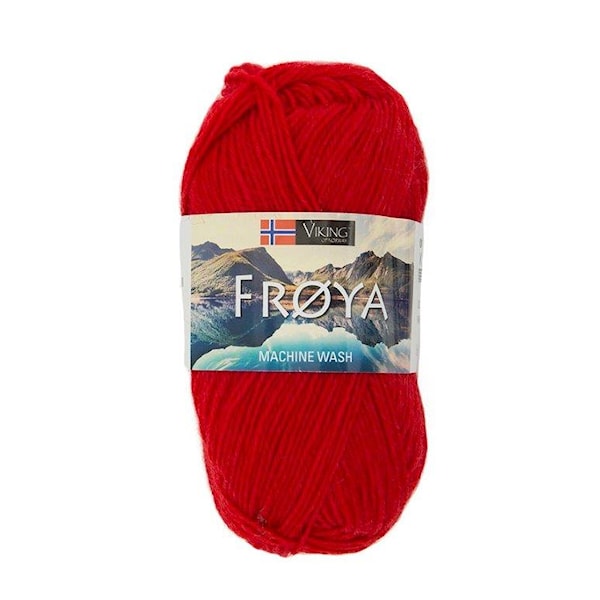 Viking of Norway Froya Garn Ullmix 50g Röd 204