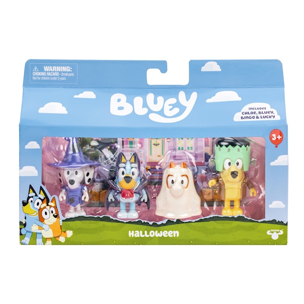 Figurer 4-pack Maskerade tema Halloween Bluey
