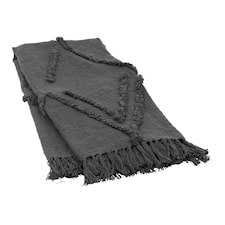 Dixie Diamant Pledd Bomull 125x150 cm Antrasitt