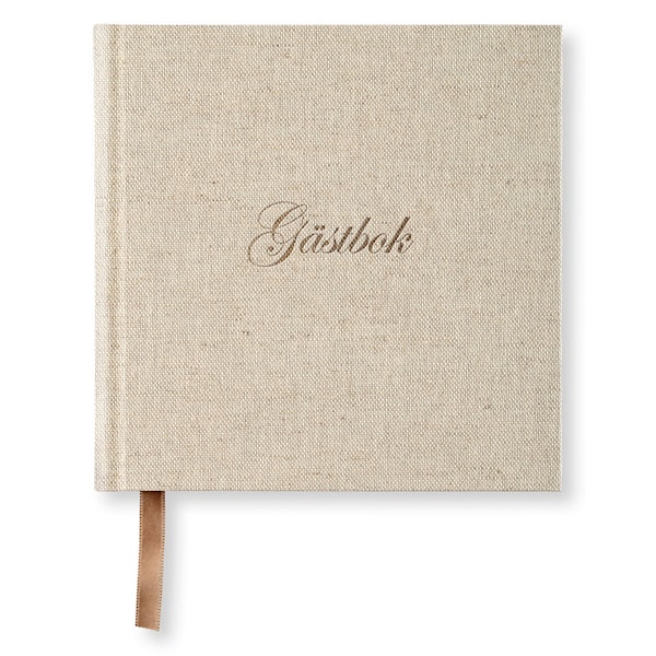 Gjestebok 185 x 185 Rough Linen Paperstyle