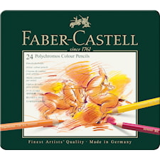 Polychromos Fargeblyanter Metalletui 24 pakning Faber-Castell