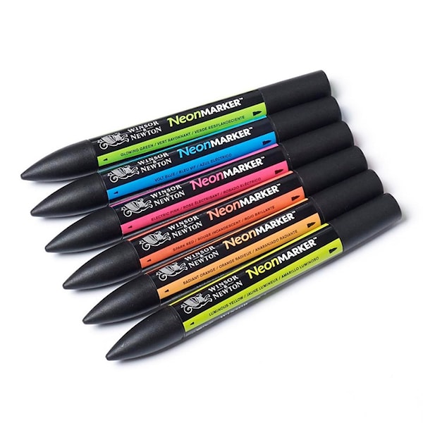 Markør penn Winsor & Newton NeonMarker Sett 6 Fluorescent Tones