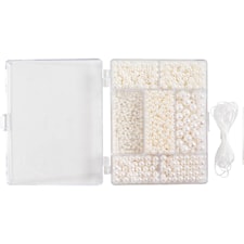 DIY Mix Smycken Vit Pärlemor Halsband och armband ca. 1200 st 1 förp.