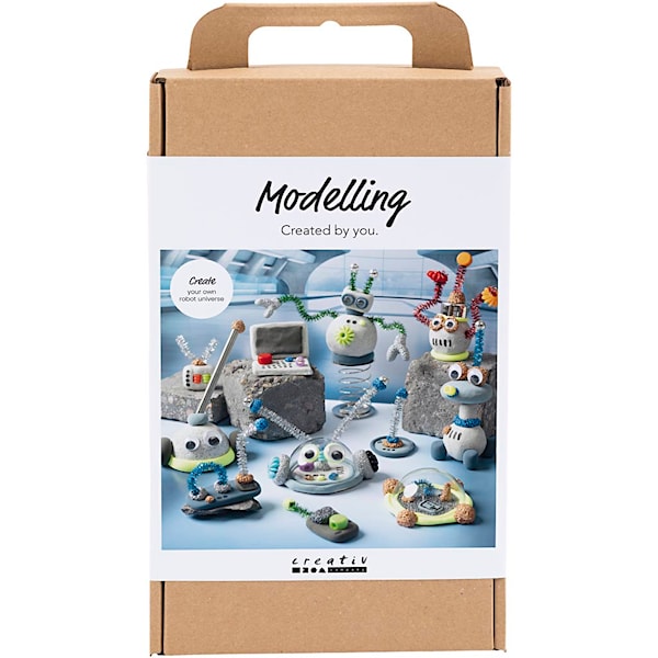 Creativ - DIY Kit Modellering, Robot, Blå, Grå, Rød, Forsølvet, 1 pk - ()