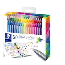 Triplus Fineliner Fiberpenner 60pk i pappeske Staedtler