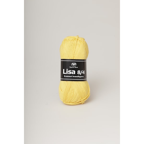 Lisa 8/4 Garn Bomull 50 g gul 31 Svarta Fåret