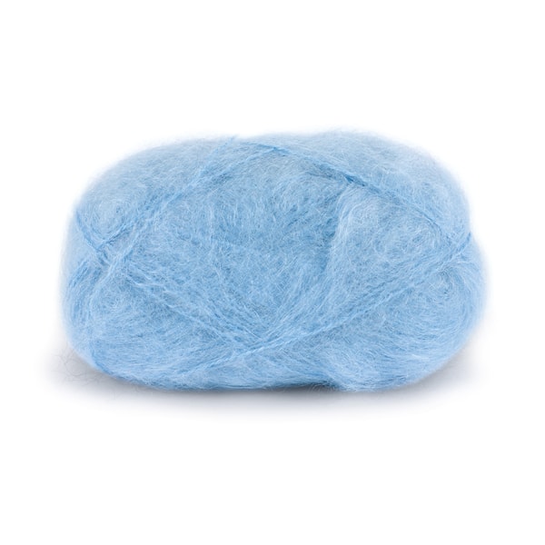 Garn Line Langmo Påfugl Mohair, Dale Garn, Isblå