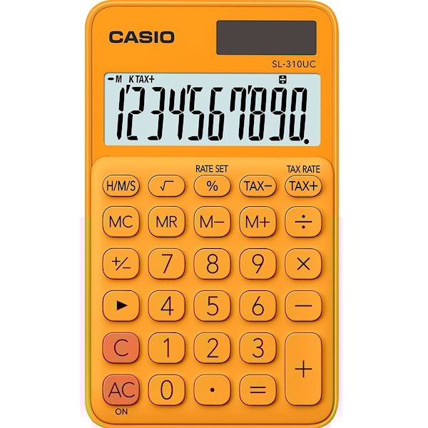 Casio SL-310UC - Lommekalkulator - 10 sifre - solpanel, batteri - oransje