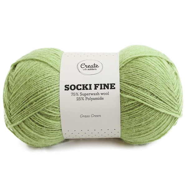 Adlibris Socki Fine 100g Grass Green A093