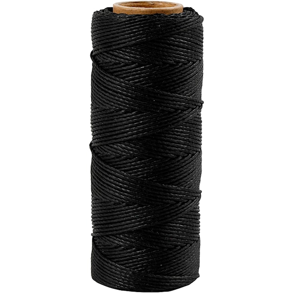 Bambussnor, tykkelse 1 mm, svart, 65 m/ 1 rl.