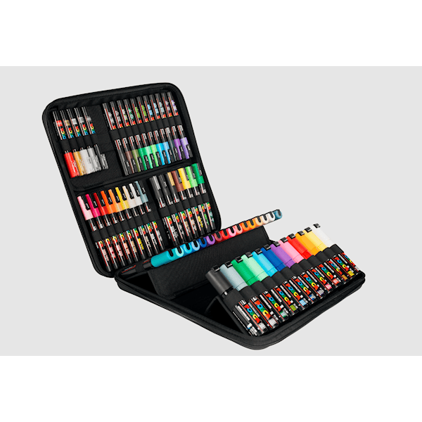 Posca Giftcase 60 st Pennor I Olika F&auml;rger Och Linjebredd