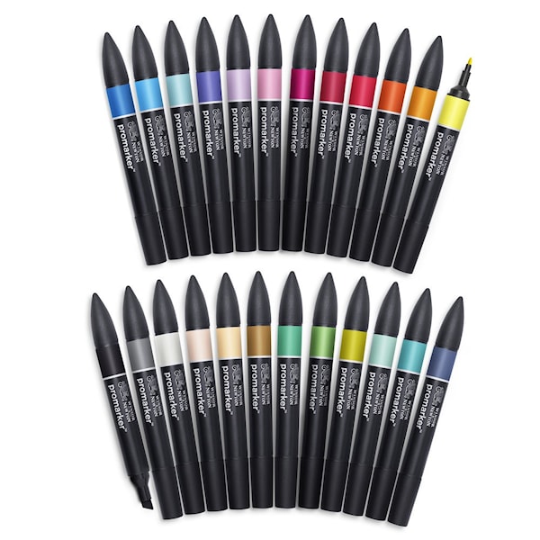 Markør penn ProMarker 'Arts&Illustration' Sett 24 i en praktisk pose Winsor & Newton